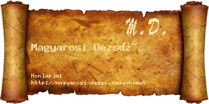 Magyarosi Dezső névjegykártya